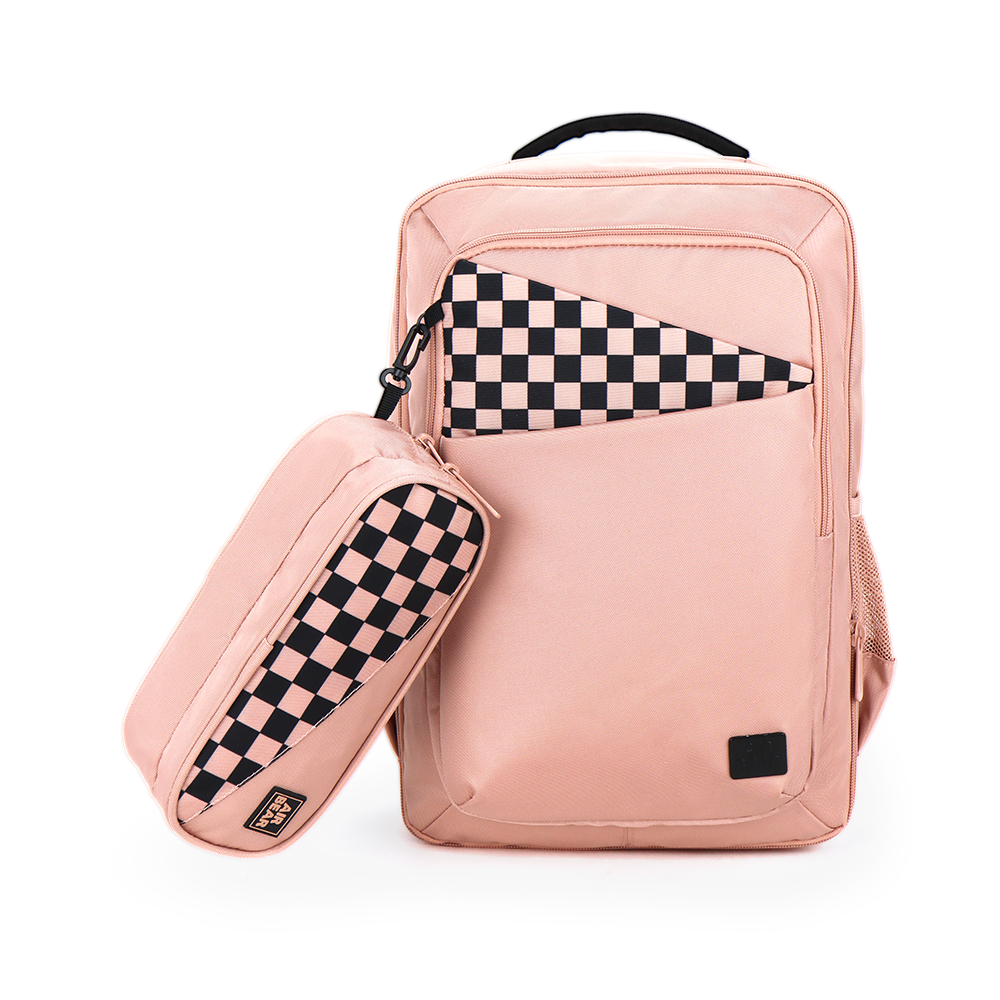 תיק גב מתרחב וקלמר דו תאי Urban Check מבית Air Bear