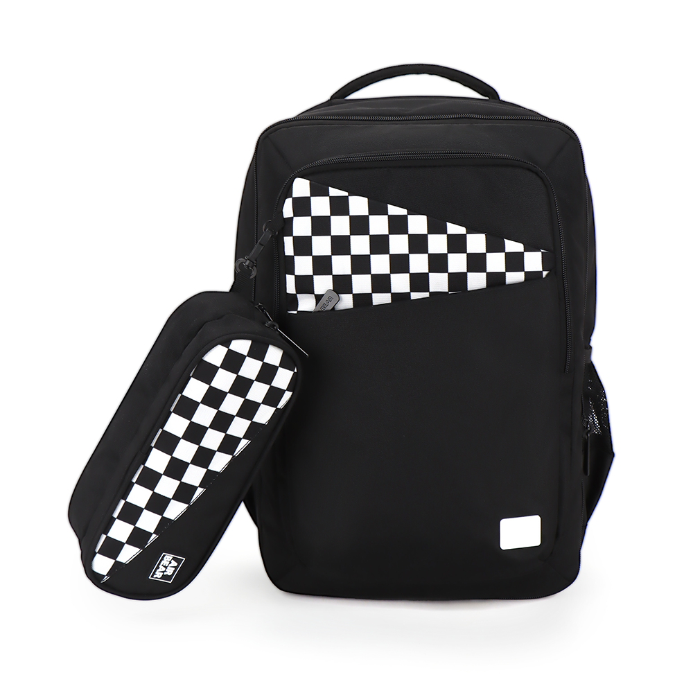 תיק גב מתרחב וקלמר דו תאי Urban Check מבית Air Bear
