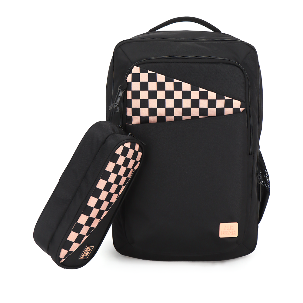 תיק גב מתרחב וקלמר דו תאי Urban Check מבית Air Bear