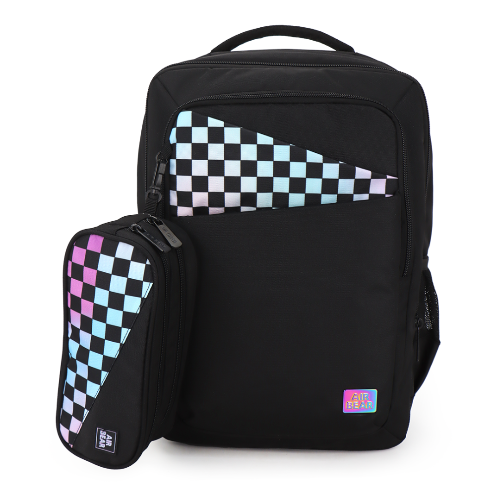 תיק גב מתרחב וקלמר דו תאי Urban Check מבית Air Bear