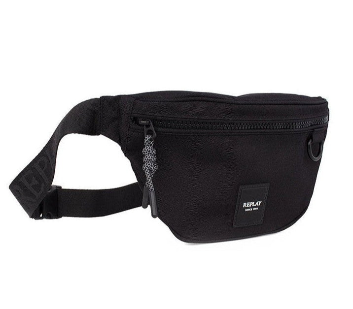 פאוץ' תיק קרוסבודי שחור לגבר במראה קלאסי דגם Waistbag מבית המותג העולמי  REPLAY