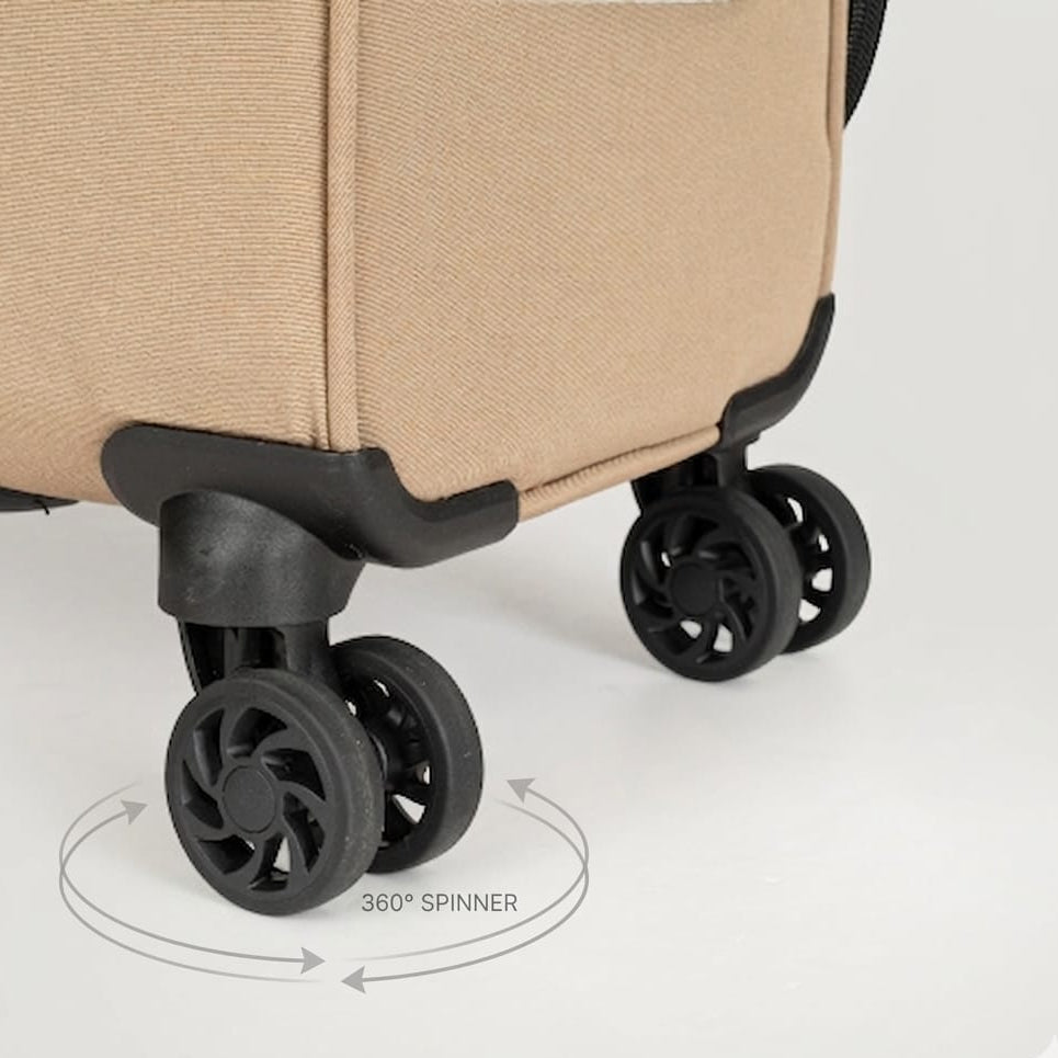 מזוודה בינונית בד מתרחבת אולטרא לייט ״24 מבית המותג ®CABIN FLY דגם SkyLite גלגלים כפולים 360 מעלות 
