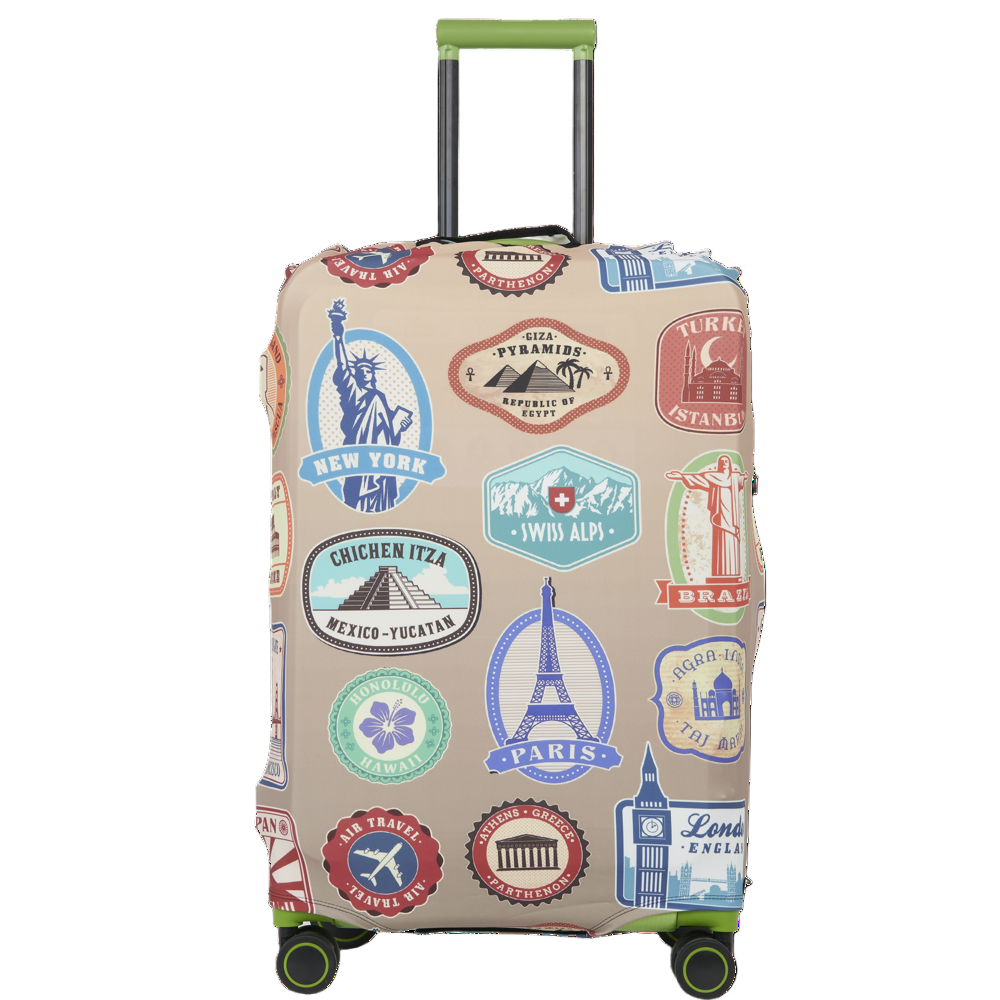 כיסוי מזוודה אלסטי SMALL מבית VERAGE לזיהוי והגנה משריטות למזוודות טרולי עליה למטוס