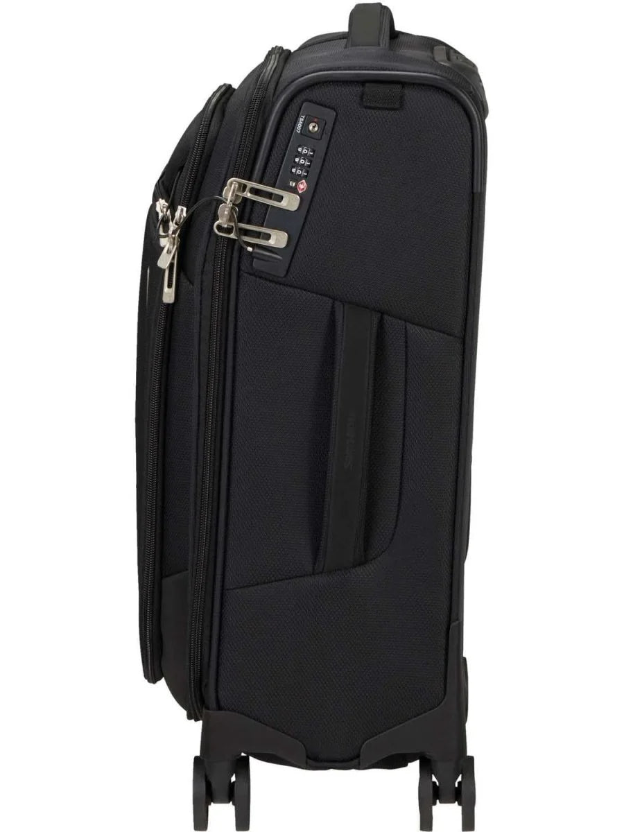 מזוודת עליה למטוס טרולי בד ״20 סמסונייט Samsonite Respark Spinner 55cm מבט מהצד